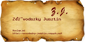 Závodszky Jusztin névjegykártya